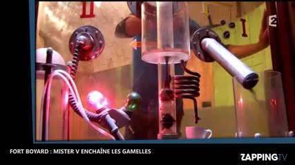 Mister V tombent plusieurs fois dans une épreuve à Fort Boyard