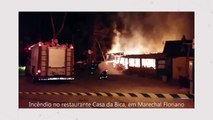 Incêndio destrói restaurante Casa da Bica, em Marechal Floriano