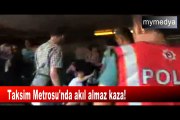 Taksim Metrosu'nda akıl almaz kaza!