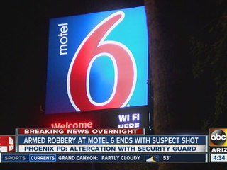 Armed robbery at Motel 6 ends in suspect shot