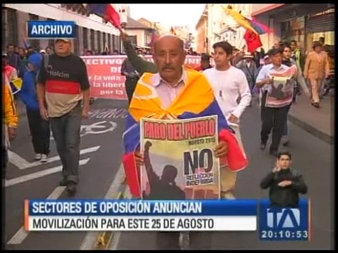 Sectores sociales salen a las calles este 25 de agosto