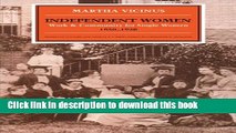 [PDF] Independent Women: Work and Community for Single Women, 1850-1920 (Women in Culture and
