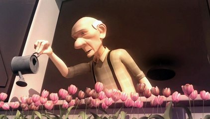 Animaçao no predio de idosos franceses