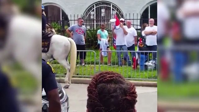 Armed, Confederate flag-waving White Lives Matter protesters rally outside Houston NAACP