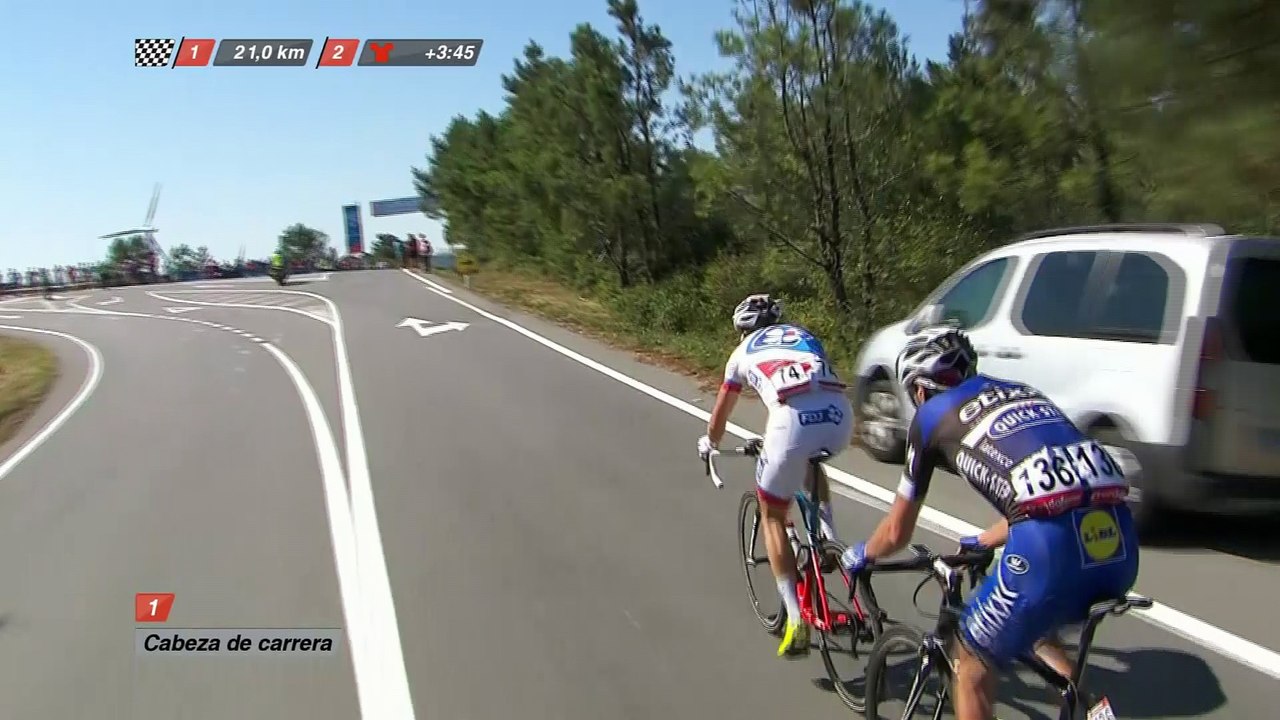 20 KM a meta / to go - Etapa 3 (Marín / Dumbría. Mirador de Ézaro) - La Vuelta a España 2016