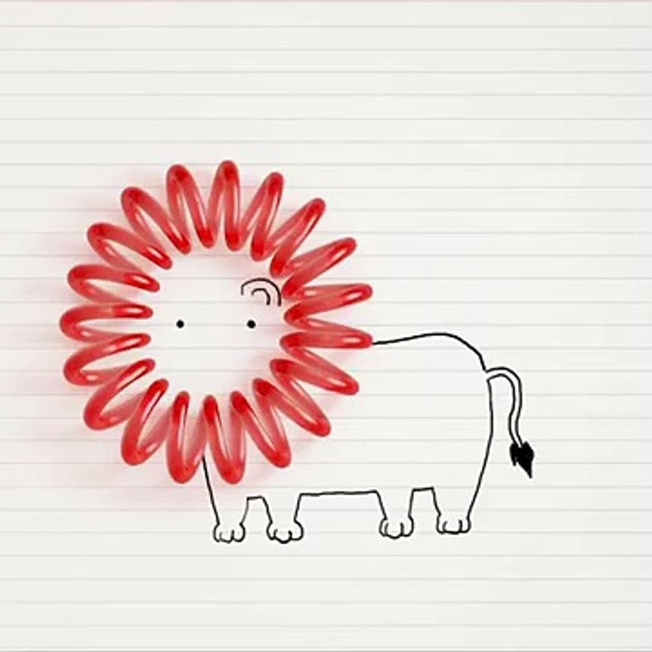 Adorable illustrations made with everyday objects