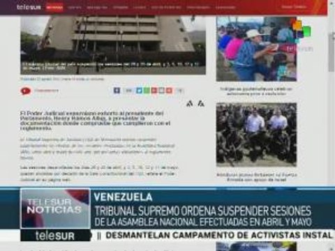 Suspende TSJ de Venezuela efectos de sesiones de AN de abril y mayo