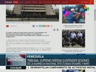 Suspende TSJ de Venezuela efectos de sesiones de AN de abril y mayo