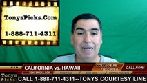 Hawaii Warriors vs. California Golden Bears Free Pick Prediction NCAA College Football Odds Preview 8-26-2016