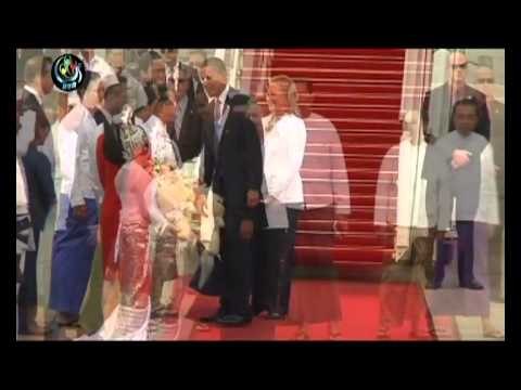 Obama arrives in Rangoon