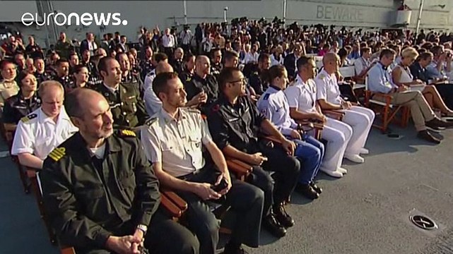 Лидеры Италии, ФРГ и Франции встретились на борту итальянского авианосца