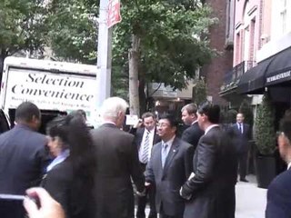 Bill Clinton leaves the Mark Hotel in NYC after meeting with Thein Sein