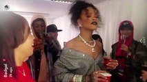 Rihanna celebrates end of European tour with crew backstage