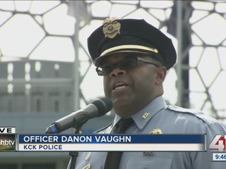 Danon Vaughn sings "Amazing Grace" to honor Dave Melton
