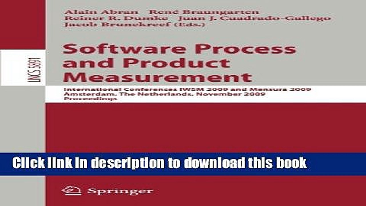 Read Software Process and Product Measurement: International Conferences IWSM 2009 and Mensura