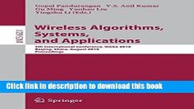Read Wireless Algorithms, Systems, and Applications: 5th International Conference, WASA 2010,