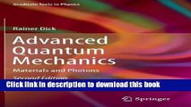 [PDF]  Advanced Quantum Mechanics: Materials and Photons  [Read] Full Ebook