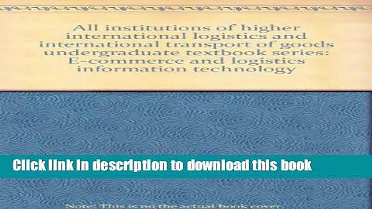 Read All institutions of higher international logistics and international transport of goods