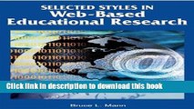Read Selected Styles in Web-based Educational Research Ebook Free