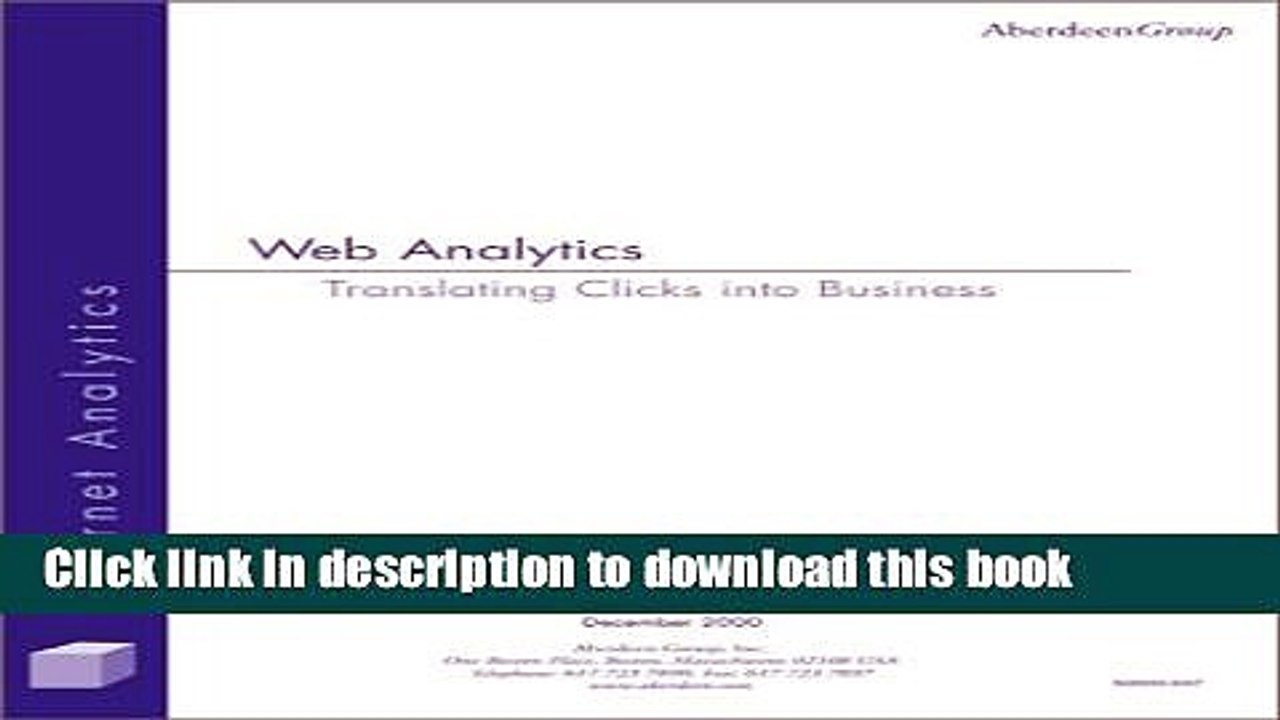 Download Web Analytics : Translating Clicks into Business PDF Online