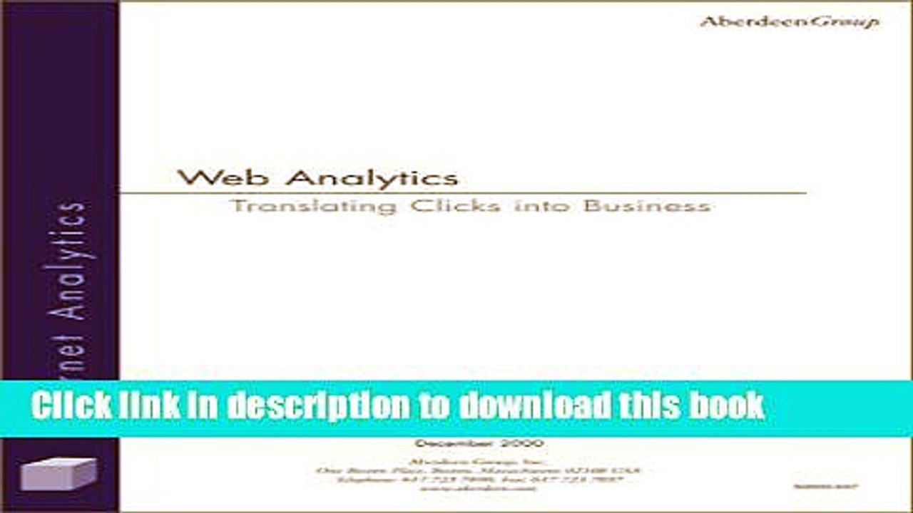 Download Web Analytics : Translating Clicks into Business  Ebook Free