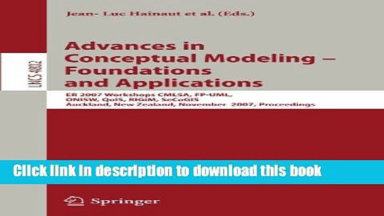 Read Advances in Conceptual Modeling - Foundations and Applications: ER 2007 Workshops CMLSA,