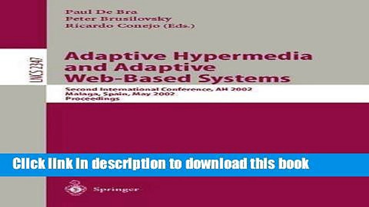 Read Adaptive Hypermedia and Adaptive Web-Based Systems  Ebook Free