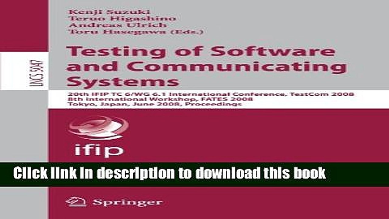 Read Testing of Software and Communicating Systems: 20th IFIP TC 6/WG 6.1 International
