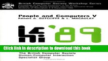 Read People and Computers V: Proceedings of the Fifth Conference of the British Computer Society