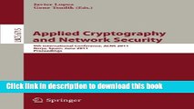 Read Applied Cryptography and Network Security: 9th International Conference, ACNS 2011, Nerja,