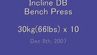 Incline DB BP 30kg(66lbs) x 10