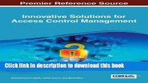 Read Innovative Solutions for Access Control Management Ebook Free