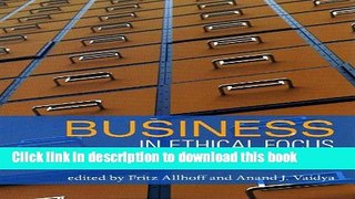 Read Business in Ethical Focus: An Anthology  Ebook Free