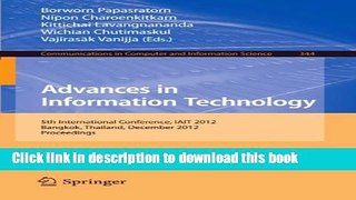 Download Advances in Information Technology: 5th International Conference, IAIT 2012, Bangkok,