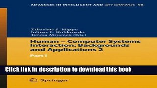 Read Human - Computer Systems Interaction: Backgrounds and Applications 2: Part 1 (Advances in