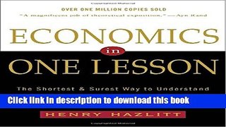 Read Economics in One Lesson: The Shortest and Surest Way to Understand Basic Economics  Ebook