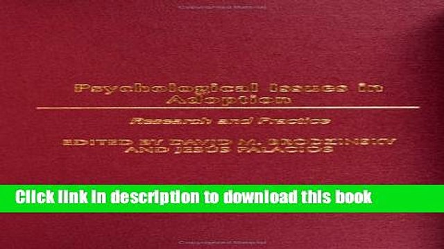 [PDF] Psychological Issues in Adoption: Research and Practice [Read] Online