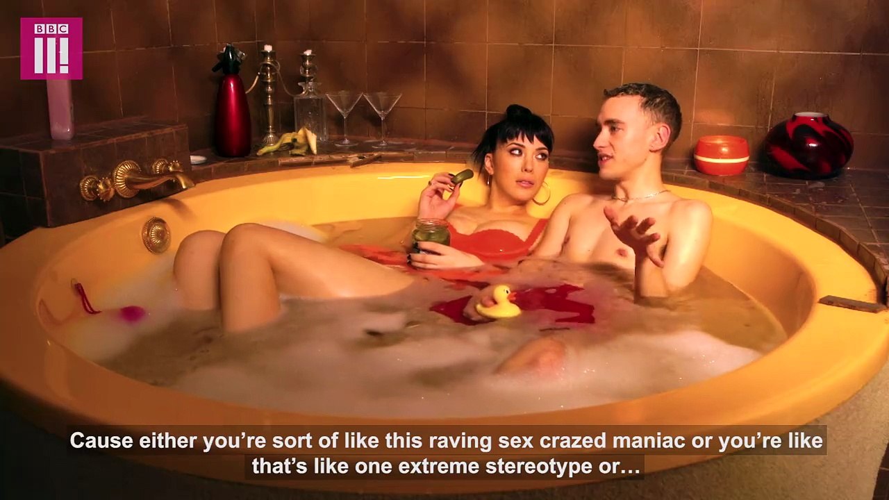 Paris Lees in bath with Olly from Years & Years