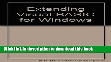 Read Extending Visual Basic for Windows/Book and Disk Ebook Free