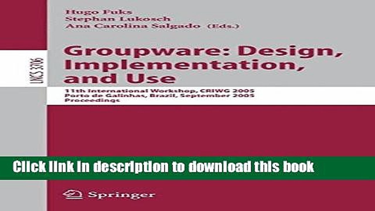 Read Groupware: Design, Implementation, and Use...