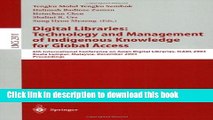 Read Digital Libraries: Technology and Management of Indigenous Knowledge for Global Access: 6th