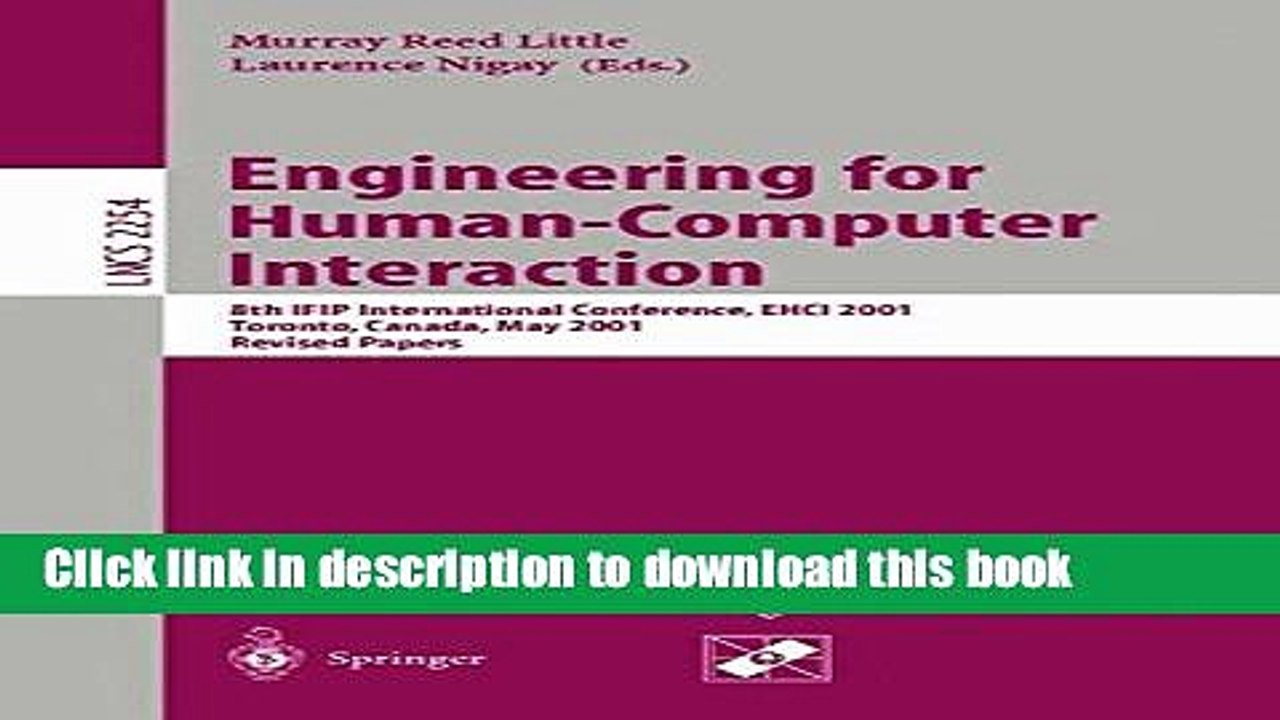 Read Engineering for Human-Computer Interaction: 8th IFIP International Conference, EHCI 2001,
