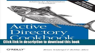Read Active Directory Cookbook (Cookbooks (O Reilly)) Ebook Free