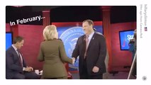 Chris Christie hugs Hillary Clinton