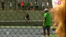 Rafael Nadal and Andy Murray practicing in Manacor. 22/07/2016