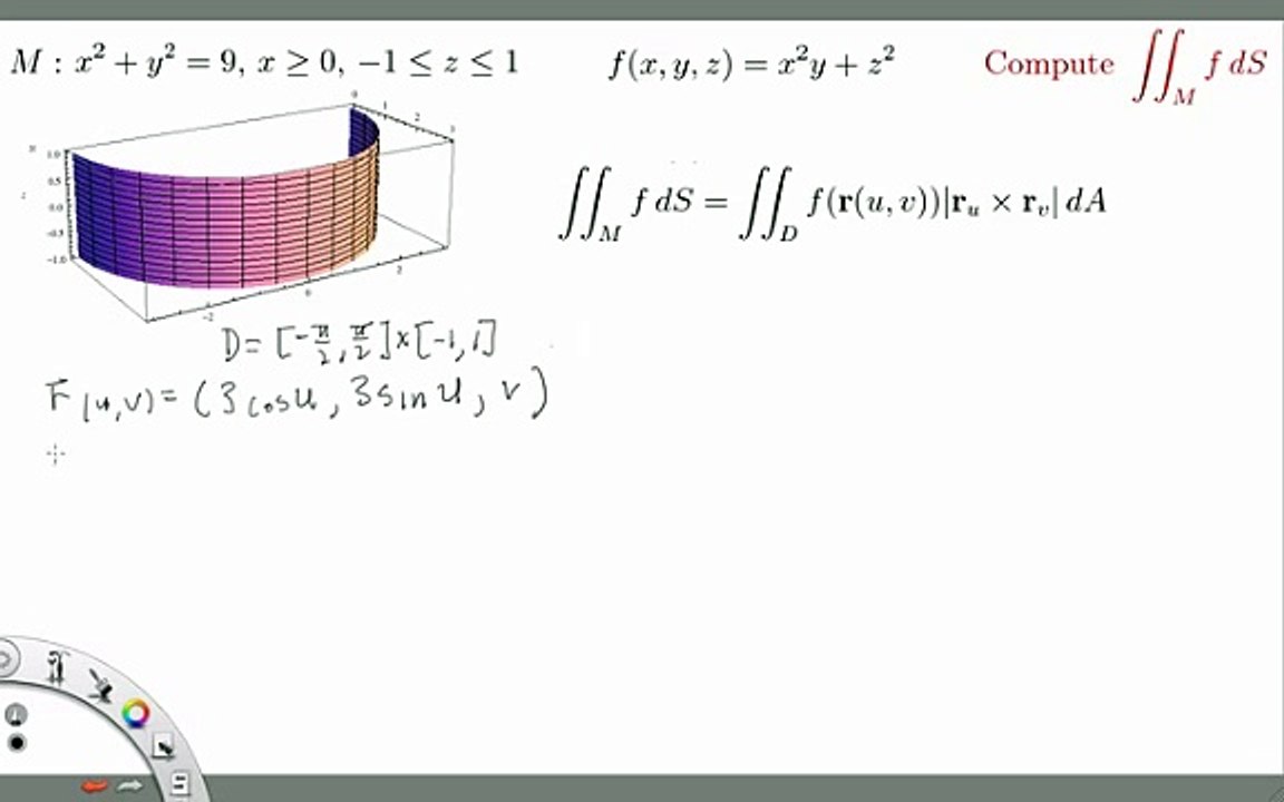 M234  -  13.7 Example 1  -  Surface Integral of a Scalar Function