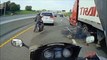 AMAZING Motorcycle ACCIDENT Bike VS Truck Biker Hits Semi 18 Wheeler Motor CRASH Video FAIL ROC 2015
