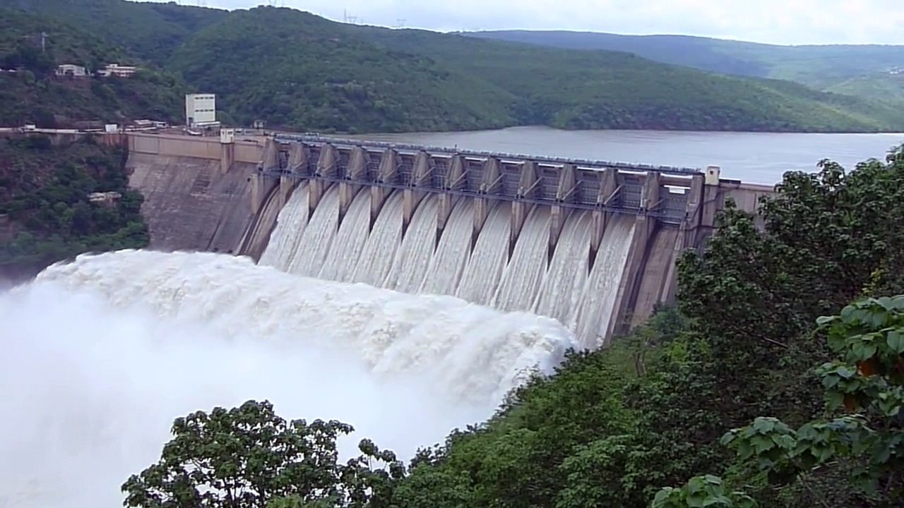 Srisailam dam 10 gates open.
