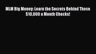 READ book  MLM Big Money: Learn the Secrets Behind Those $10000 a Month Checks!  Full Free