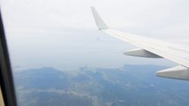 房総半島上空～着陸15分前　房総半島上空から遥か遠くに富士山が見える～機長着陸体勢アナウンス